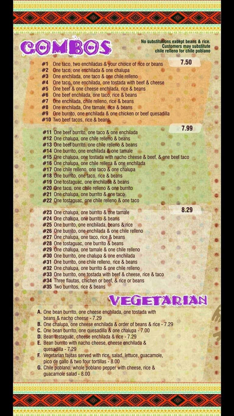 La Fogata Mexican Restaurant - Honea Path, SC menu_pic