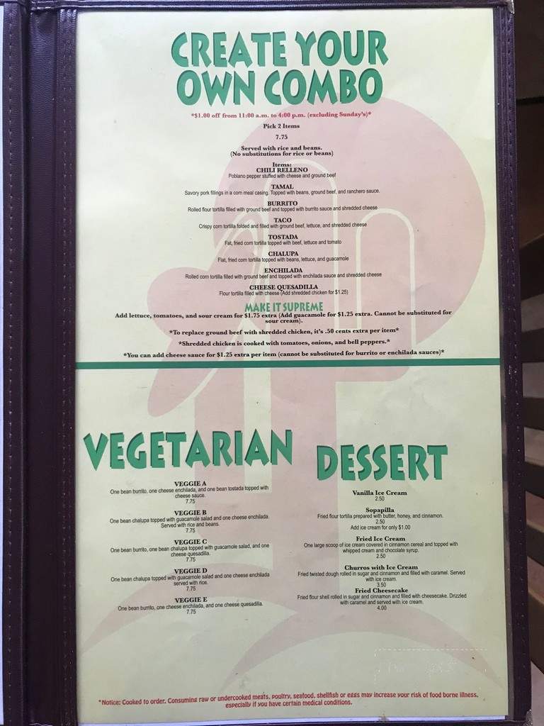 La Hacienda Mexican Restaurant - Greenwood, SC menu_pic