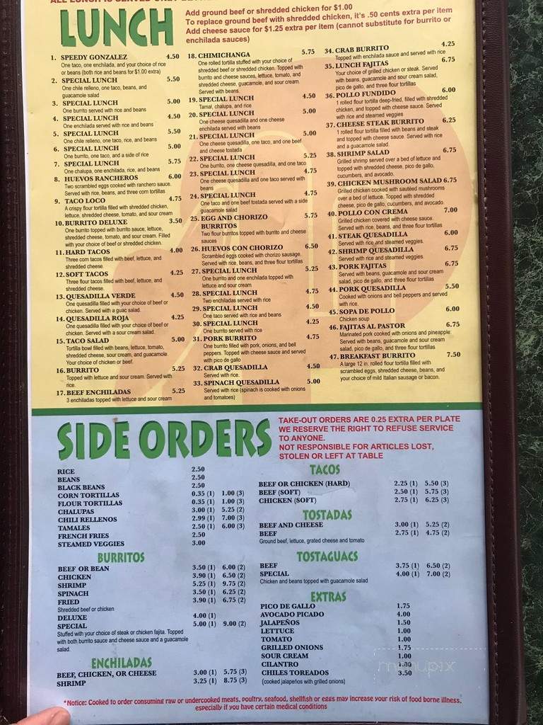 La Hacienda Mexican Restaurant - Greenwood, SC menu_pic