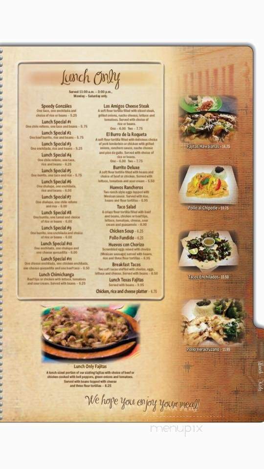 Los Amigos Mexican Restaurant - Greenville, SC menu_pic