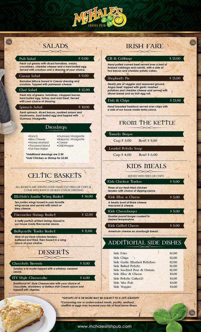 McHale's On Main - Rock Hill, SC menu_pic