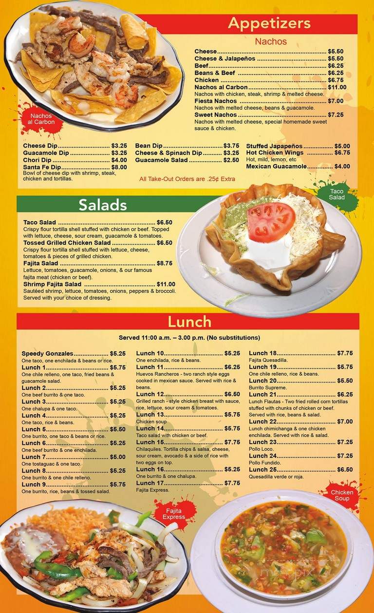 Santa Fe' Mexican Grill - Greenwood, SC menu_pic