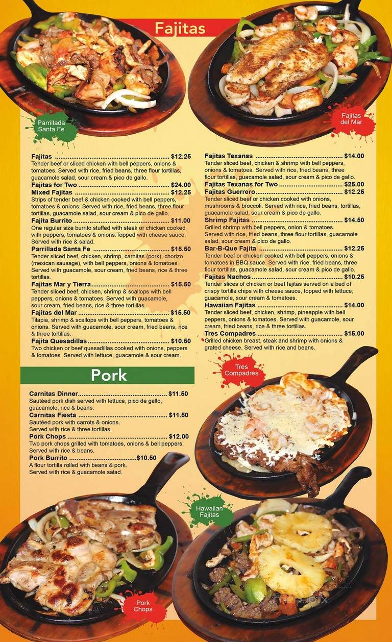 Santa Fe' Mexican Grill - Greenwood, SC menu_pic