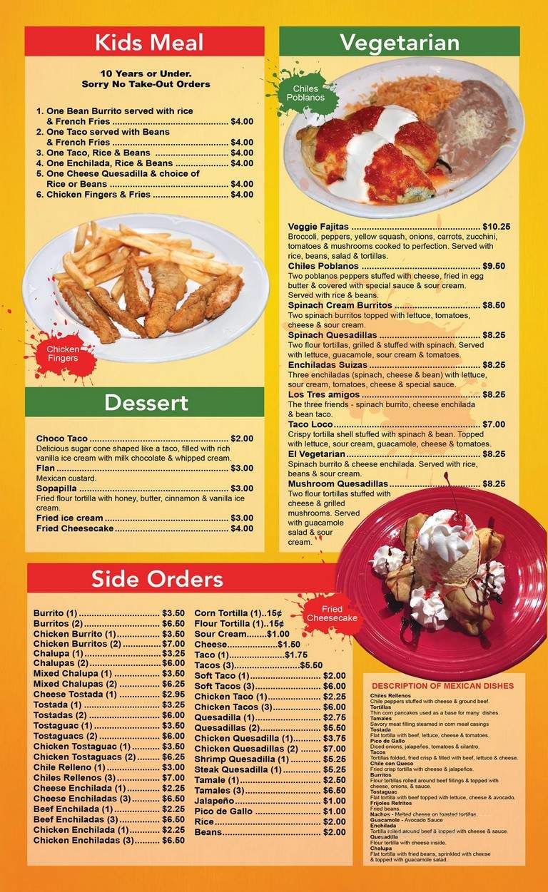 Santa Fe' Mexican Grill - Greenwood, SC menu_pic
