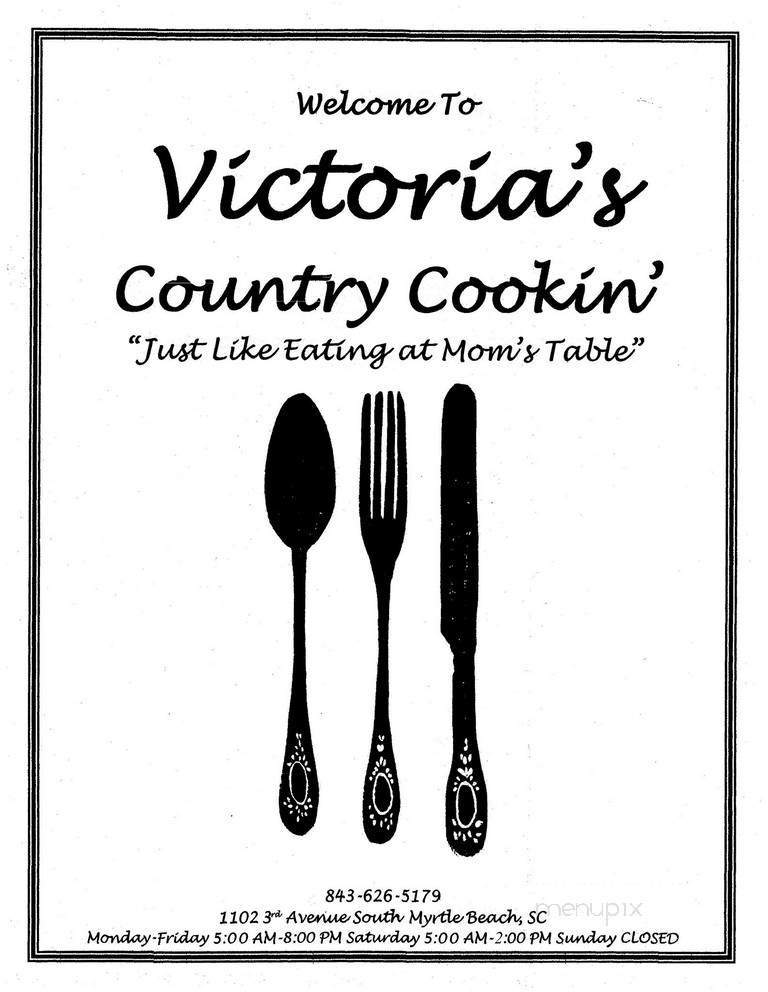 Victorias Country Cookin - Myrtle Beach, SC menu_pic