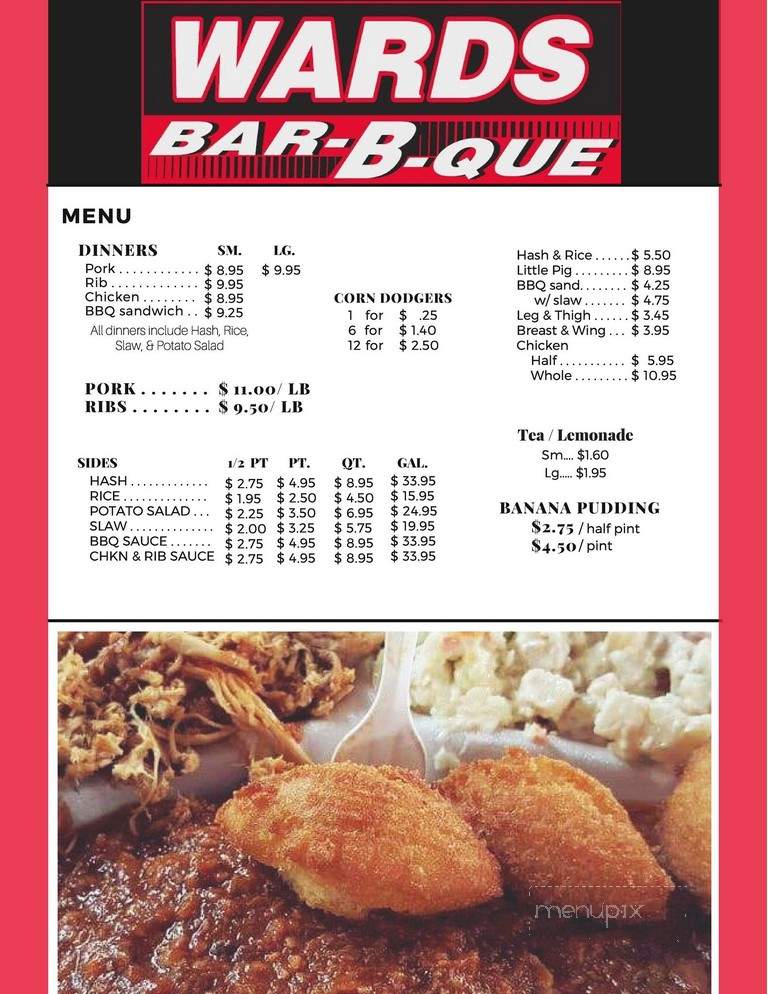 Ward's Bar-B-Q - Sumter, SC menu_pic