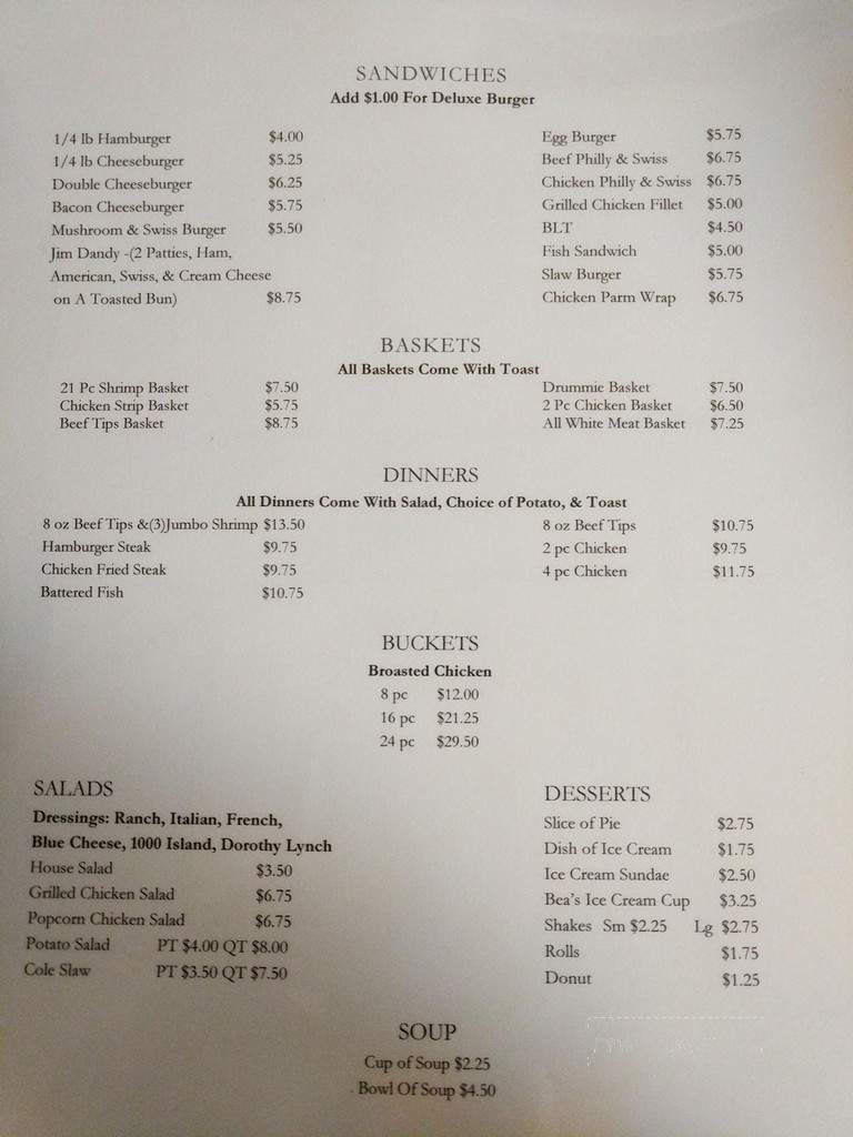 Corral - Tyndall, SD menu_pic