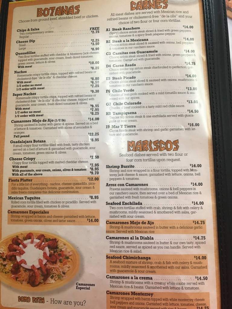 Guadalajara Mexican Restaurant - Aberdeen, SD menu_pic