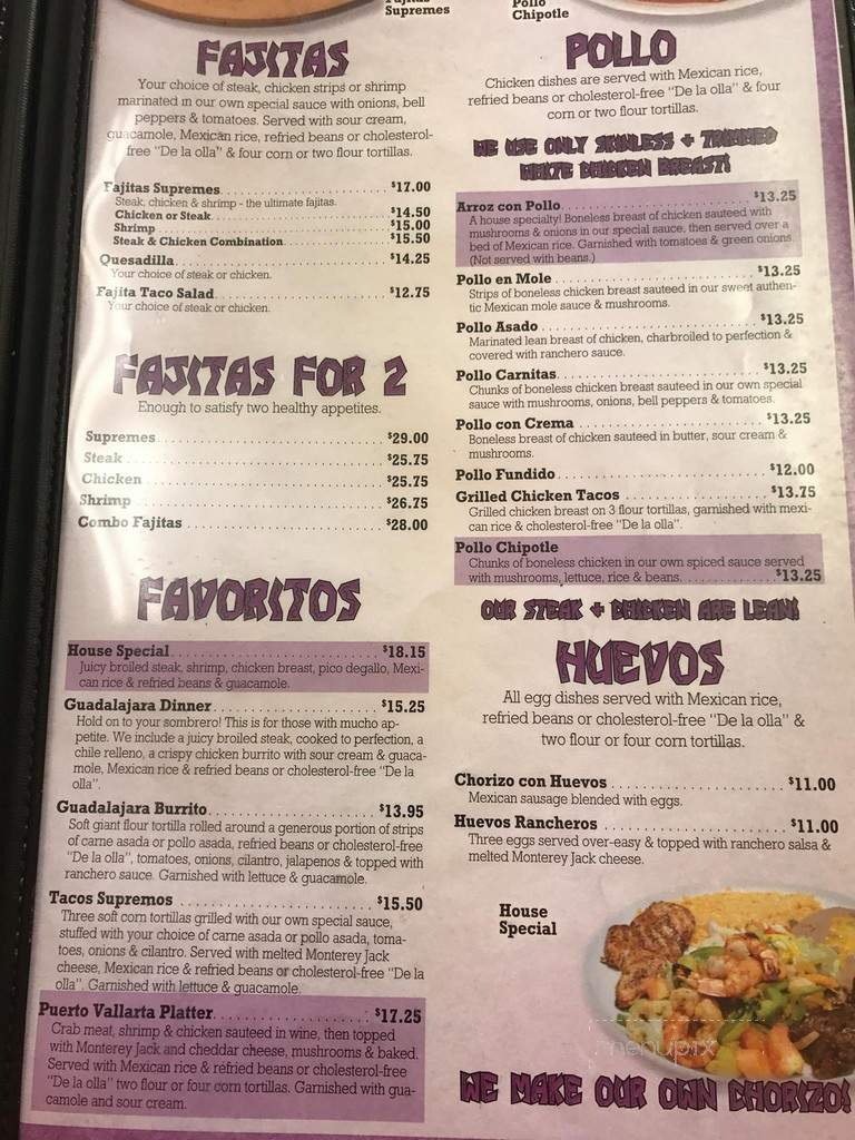 Guadalajara Mexican Restaurant - Aberdeen, SD menu_pic