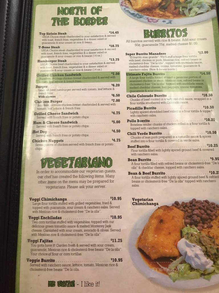 Guadalajara Mexican Restaurant - Aberdeen, SD menu_pic