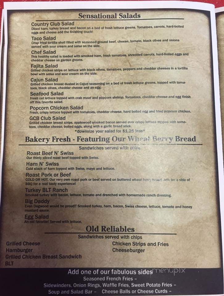 Pereboom Cafe - Webster, SD menu_pic