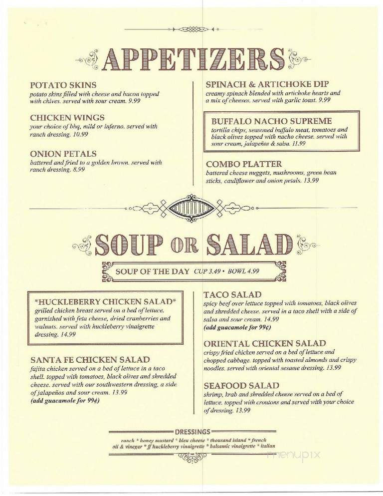 Ruby House Restaurant - Keystone, SD menu_pic
