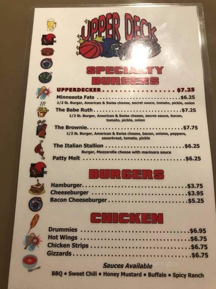 Upper Deck - Yankton, SD menu_pic