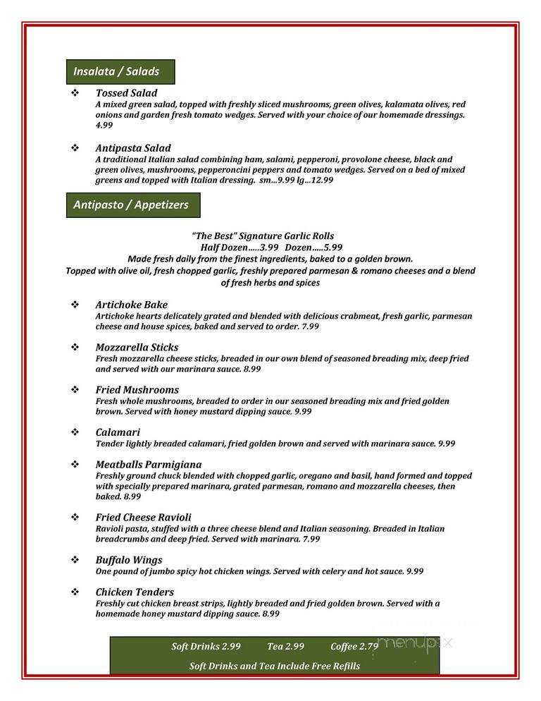 Best Italian Cafe & Pizzeria - Gatlinburg, TN menu_pic