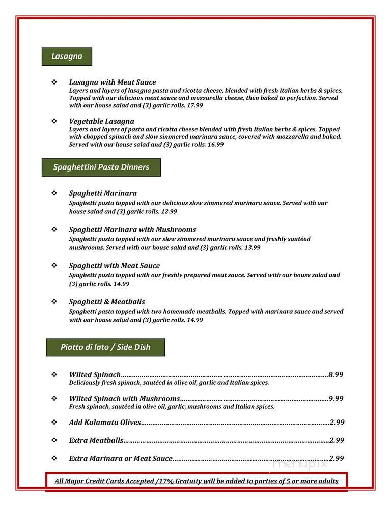 Best Italian Cafe & Pizzeria - Gatlinburg, TN menu_pic