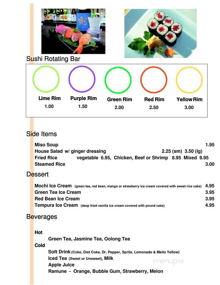 Bodeli Sushi Restaurant - Franklin, TN menu_pic