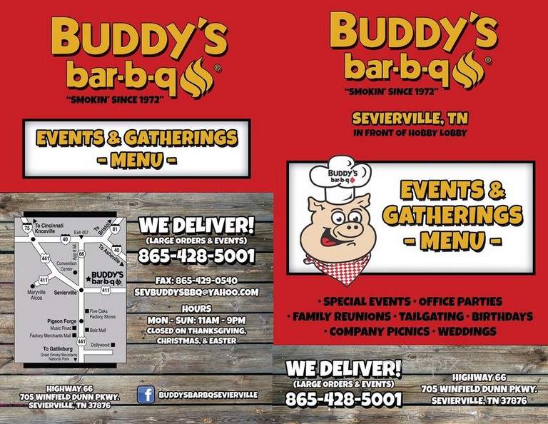 Buddy's Bar-B-Q - Kodak, TN menu_pic