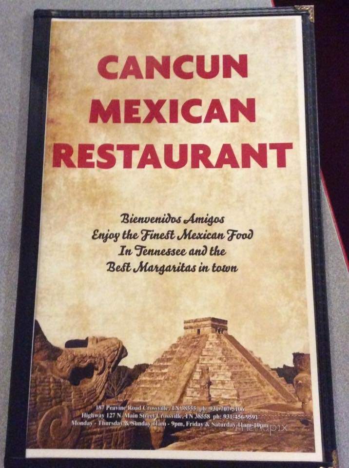Cancun Mexican Restaurant - Crossville, TN menu_pic