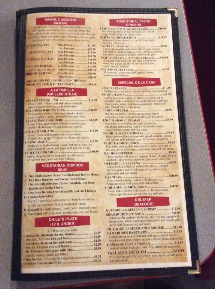 Cancun Mexican Restaurant - Crossville, TN menu_pic