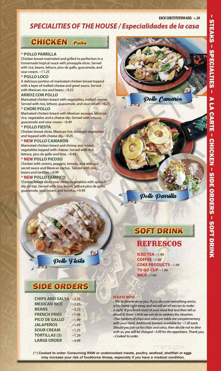Cancun Mexican Restaurant & Cantina - Greeneville, TN menu_pic
