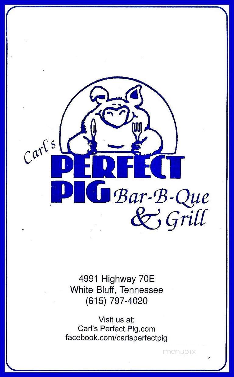 Carl's Perfect Pig Bar B Que - White Bluff, TN menu_pic