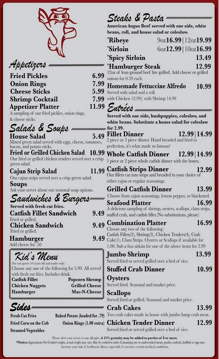Catfish House - Clarksville, TN menu_pic
