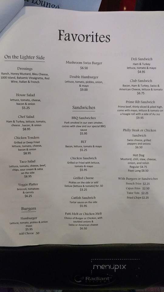 Charlie's Restaurant Lounge - Soddy Daisy, TN menu_pic