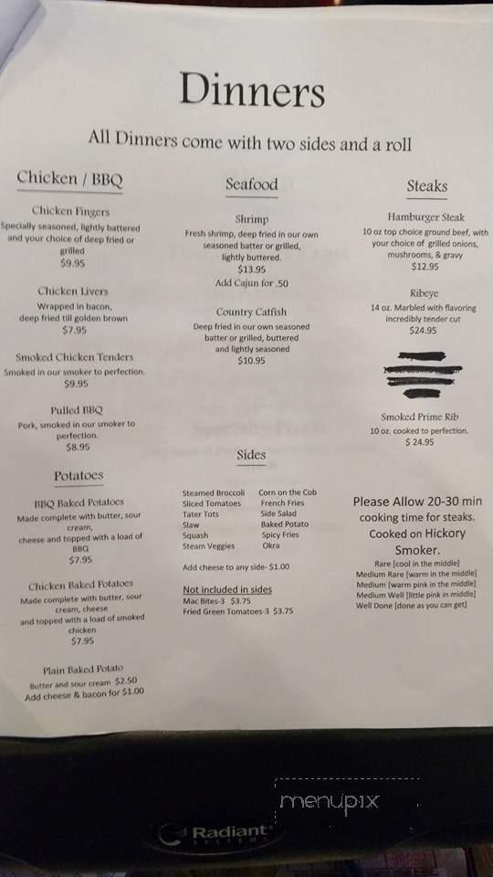 Charlie's Restaurant Lounge - Soddy Daisy, TN menu_pic