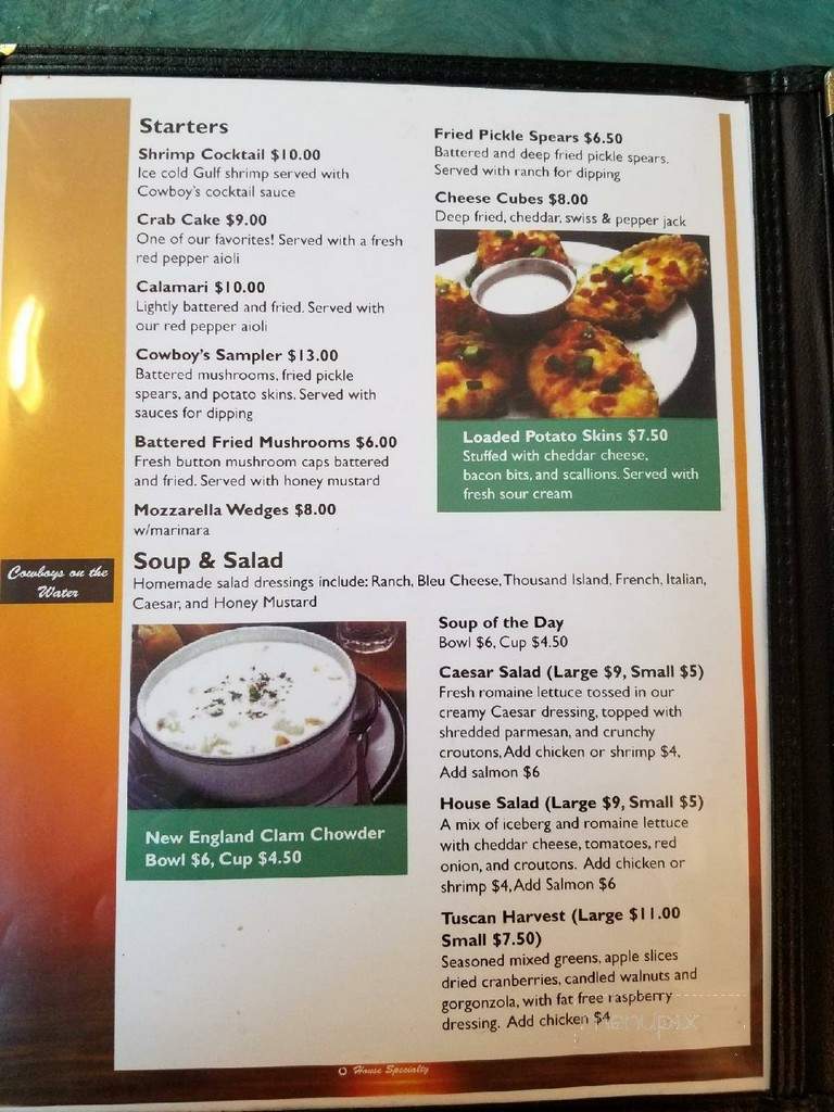 Cowboy's Seafood On The Water - Dandridge, TN menu_pic