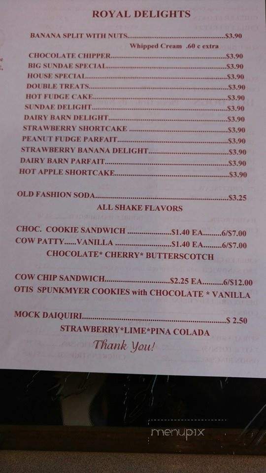 Dairy Barn - Athens, TN menu_pic