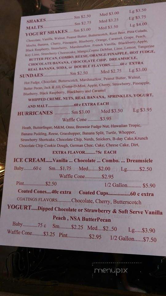 Dairy Barn - Athens, TN menu_pic