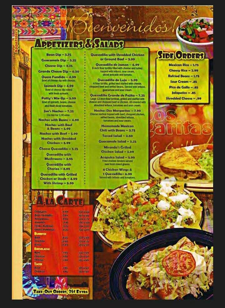 Dos Margaritas - Hendersonville, TN menu_pic