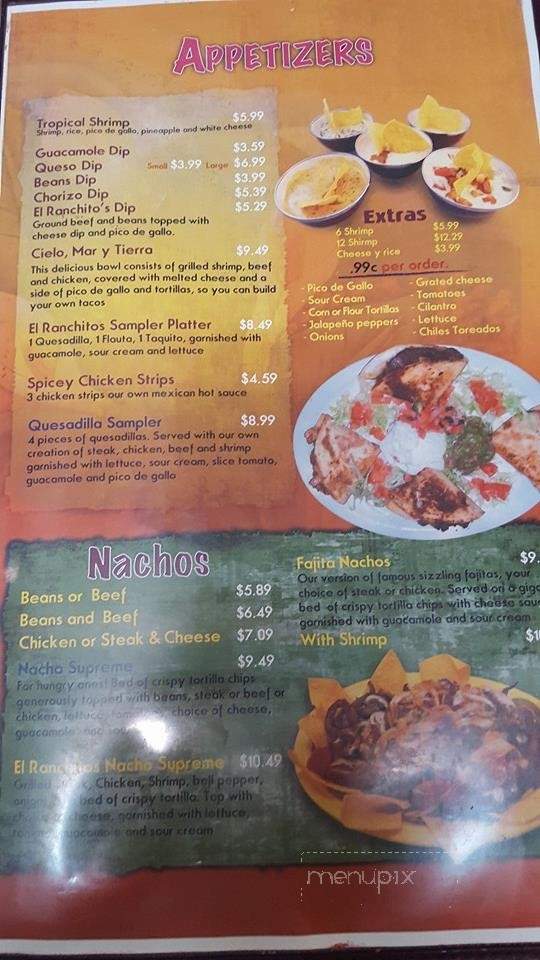 El Ranchitos - Brownsville, TN menu_pic