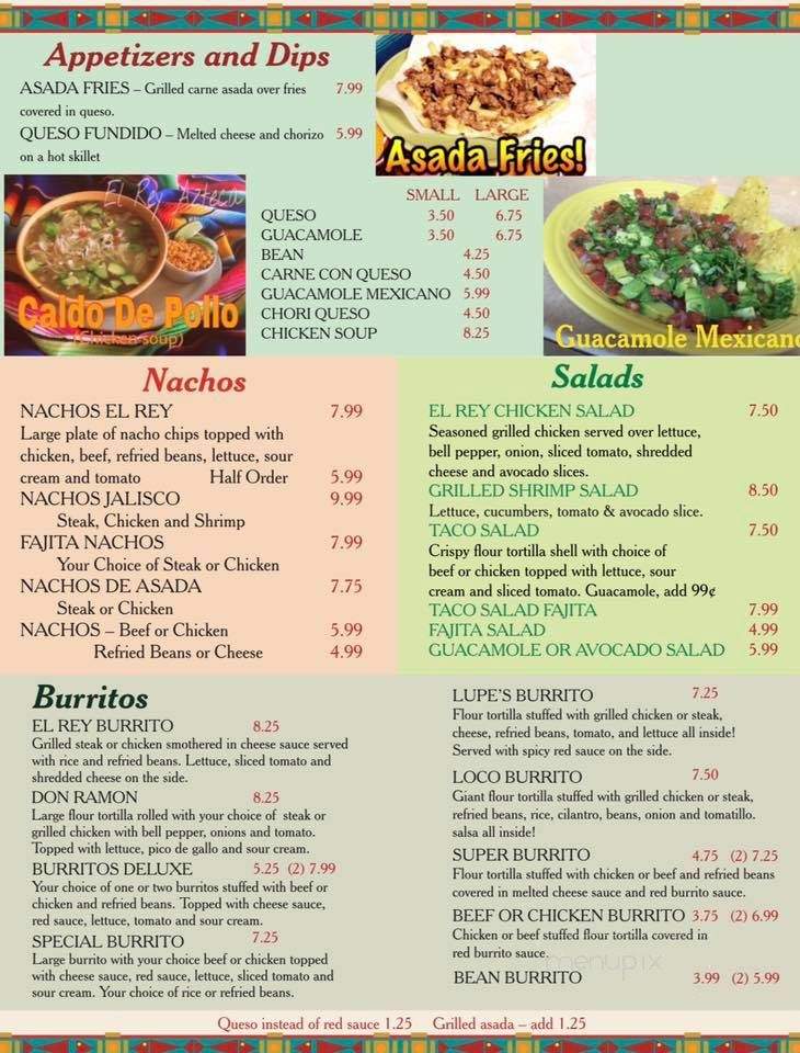 El Rey - Carthage, TN menu_pic