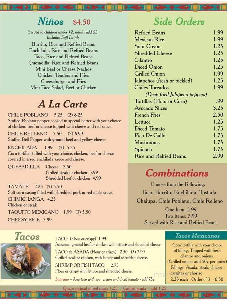 El Rey - Carthage, TN menu_pic