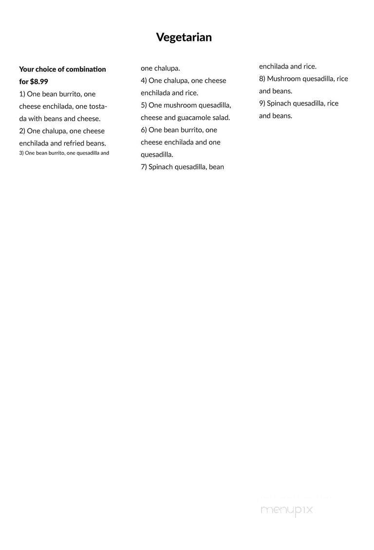 El Rey Asteca Restaurant - Mount Juliet, TN menu_pic