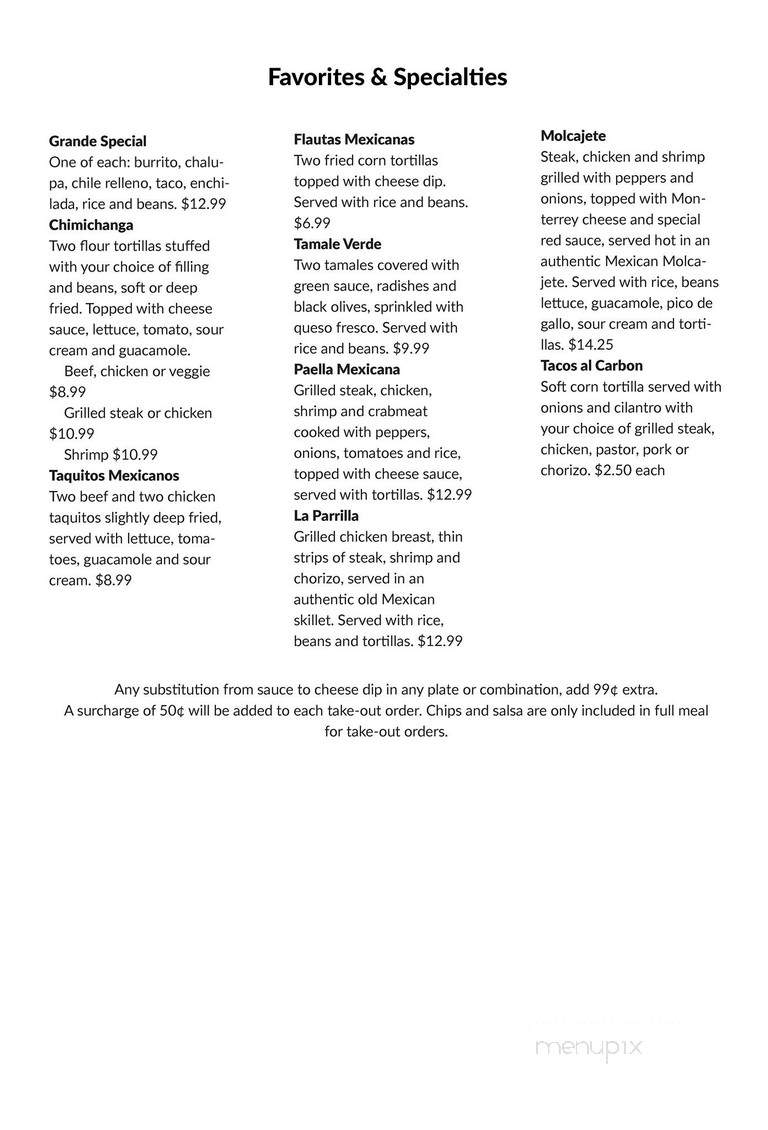 El Rey Asteca Restaurant - Mount Juliet, TN menu_pic