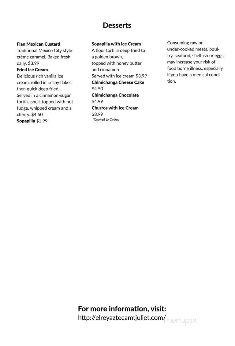 El Rey Asteca Restaurant - Mount Juliet, TN menu_pic