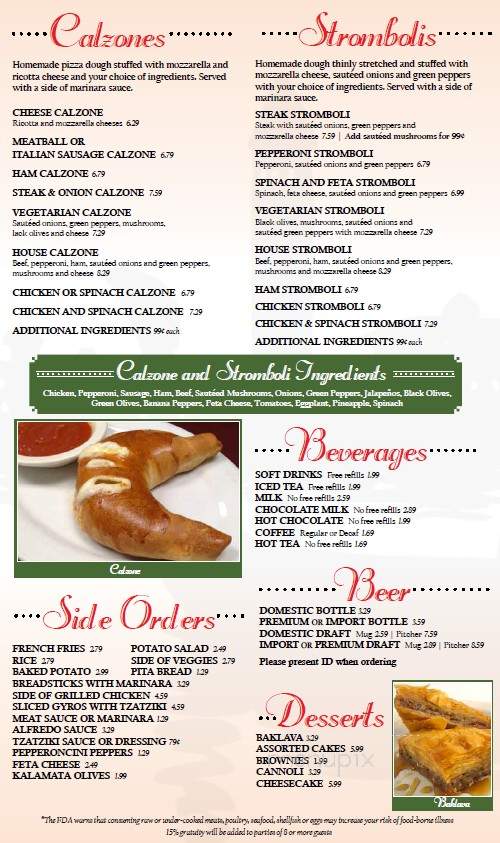 Gondolier Italian Restaurant - Maryville, TN menu_pic