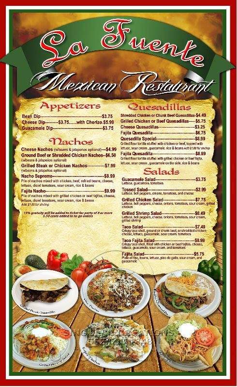 La Fuenta Mexican Restaurant - Pulaski, TN menu_pic