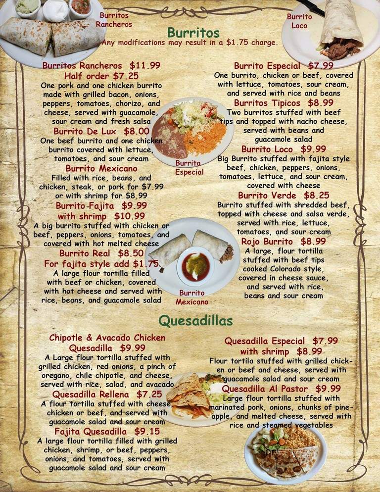 Las Plazas Mexican Restaurant - Dickson, TN menu_pic