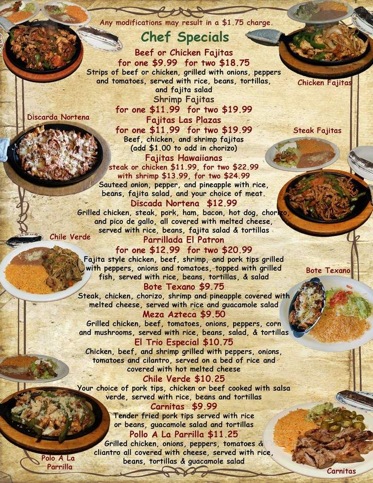 Las Plazas Mexican Restaurant - Dickson, TN menu_pic