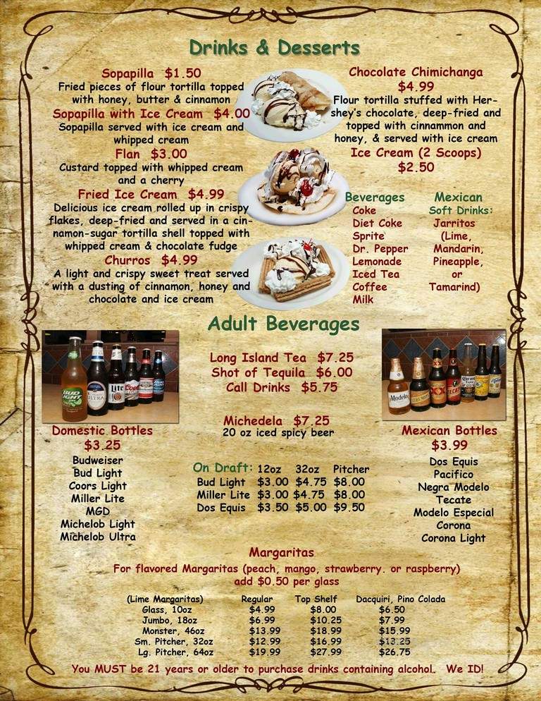 Las Plazas Mexican Restaurant - Dickson, TN menu_pic