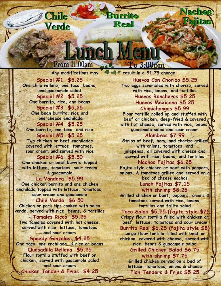 Las Plazas Mexican Restaurant - Dickson, TN menu_pic