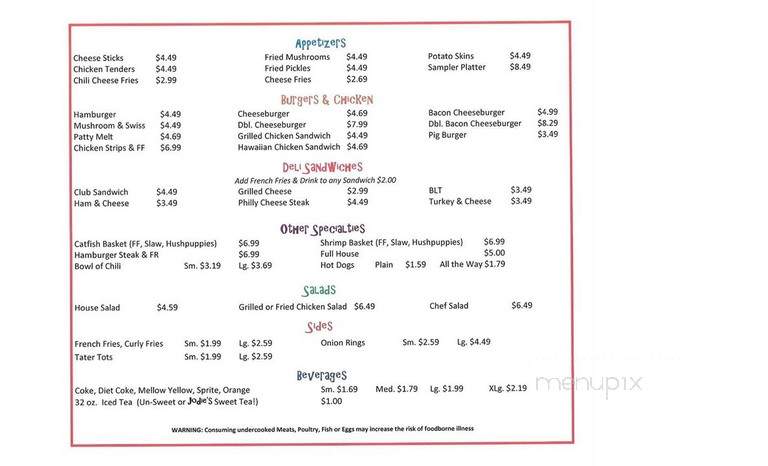 Little Dipper Diner & Creamery - Blaine, TN menu_pic