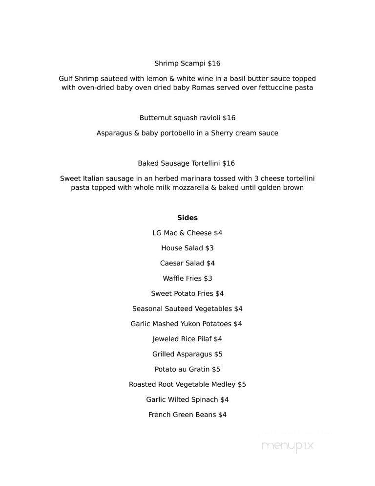 Looking Glass - Clarksville, TN menu_pic
