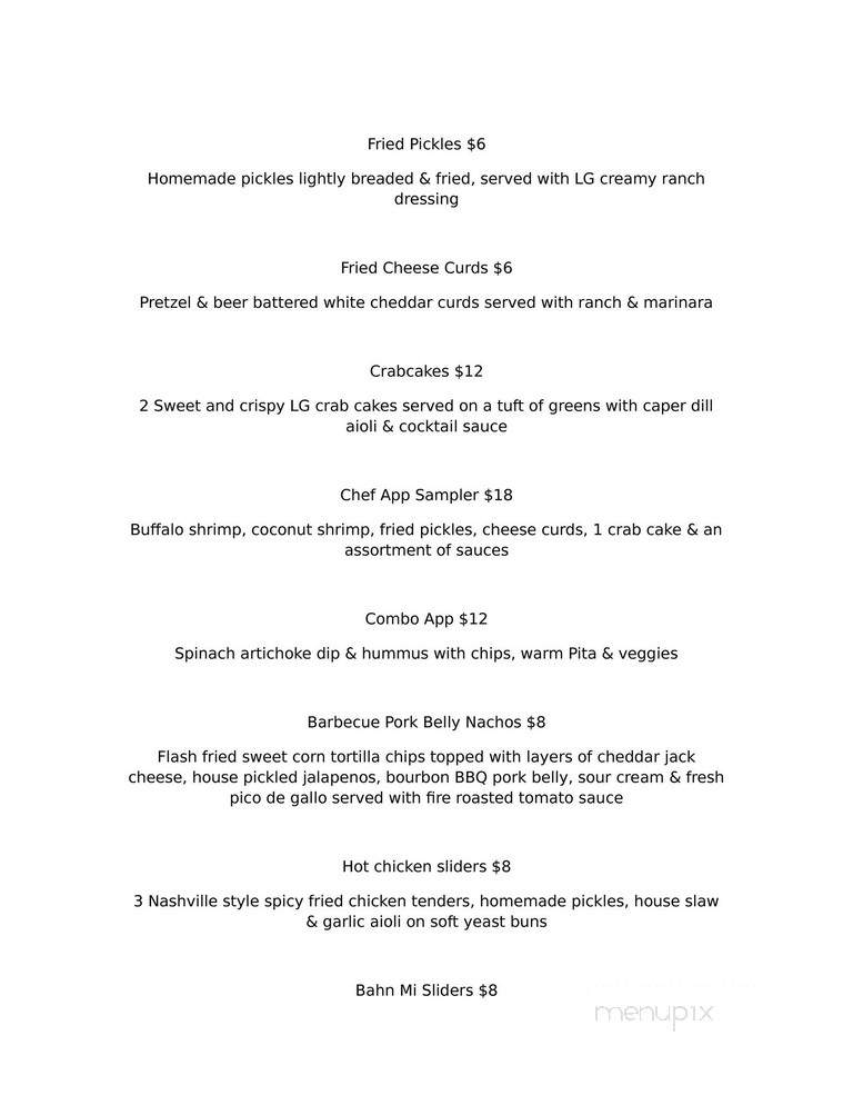 Looking Glass - Clarksville, TN menu_pic