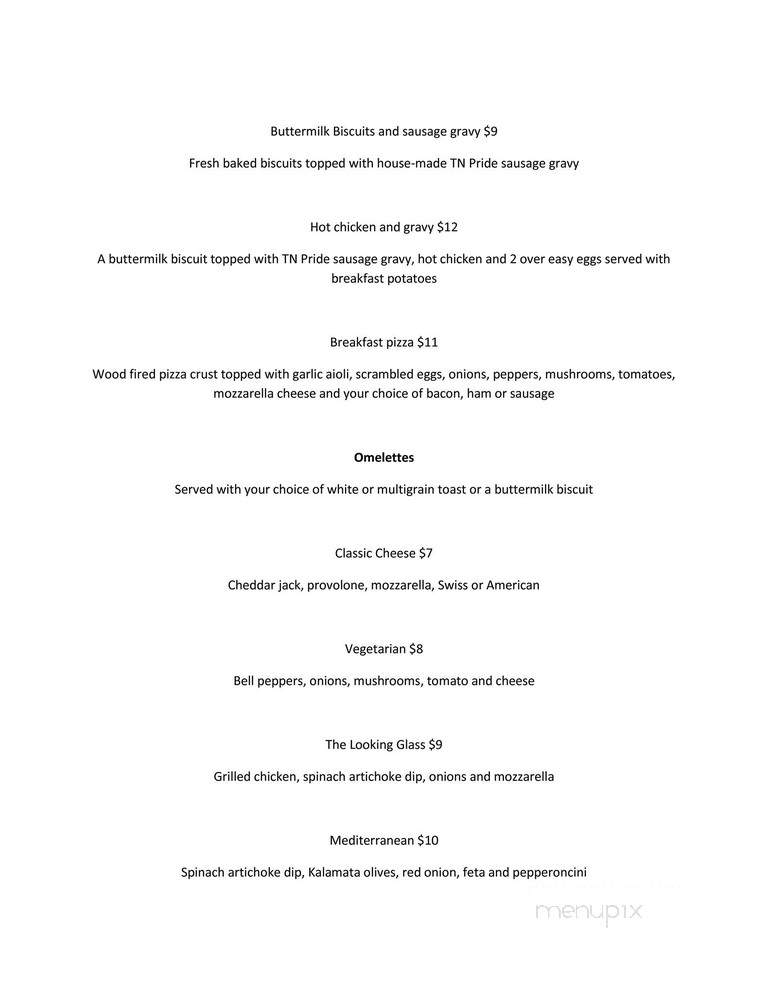 Looking Glass - Clarksville, TN menu_pic