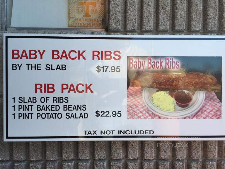 Pig House Bar-B-Cue - Jackson, TN menu_pic