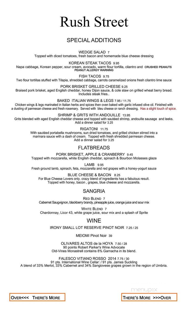 Rush Street Neighborhood Grill - Kingsport, TN menu_pic
